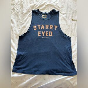 Spiritual Gangster Starry Eyed Graphic Muscle Tank in Blue - Size Large